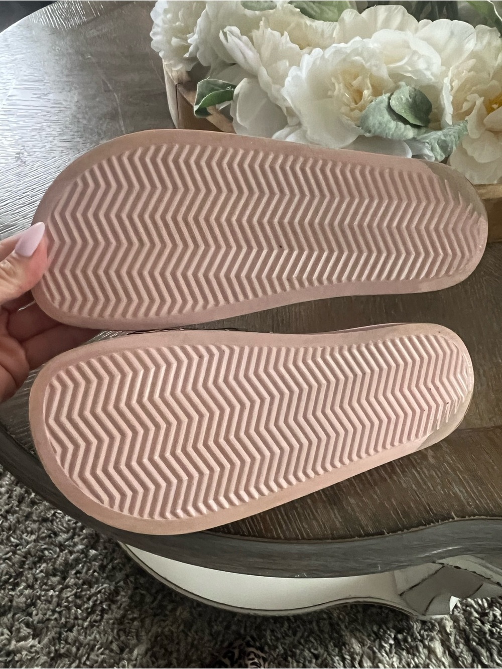 MCM Pink Logo Repeat Slide Sandals - Picture 2 of 2